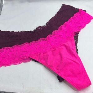Victoria’s Secret and PINK Pantie Bundle Bikini and Thong Styles Size Large